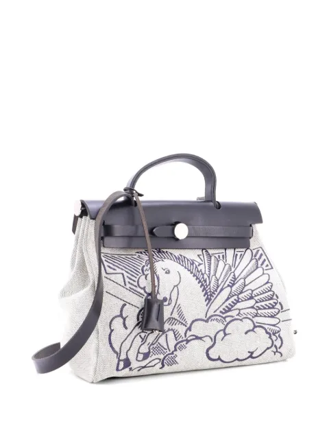 Hermès Pre-Owned Herbag Zip Pegase Pop Toile and Leather 31 shoulder bag