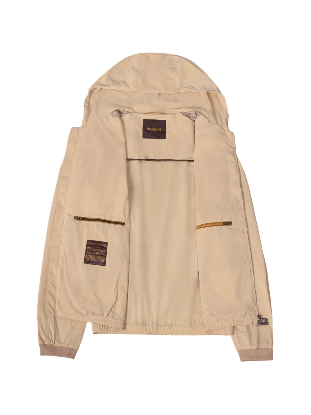 Moorer Albori jack met capuchon en rits Beige