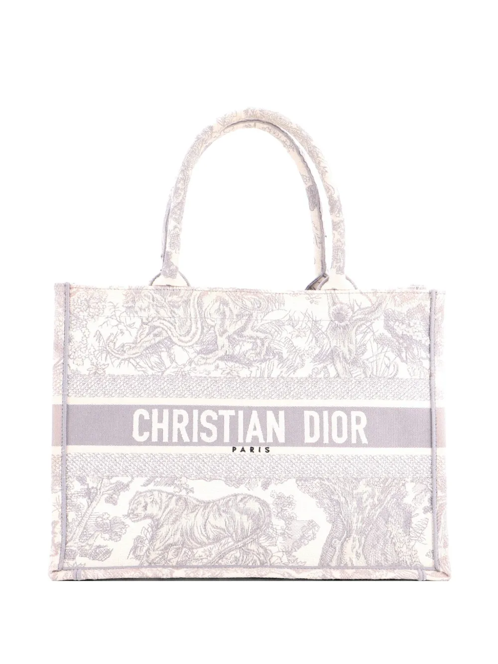 Christian Dior Pre-Owned Book Embroidered Canvas Medium tote bag - Grigio