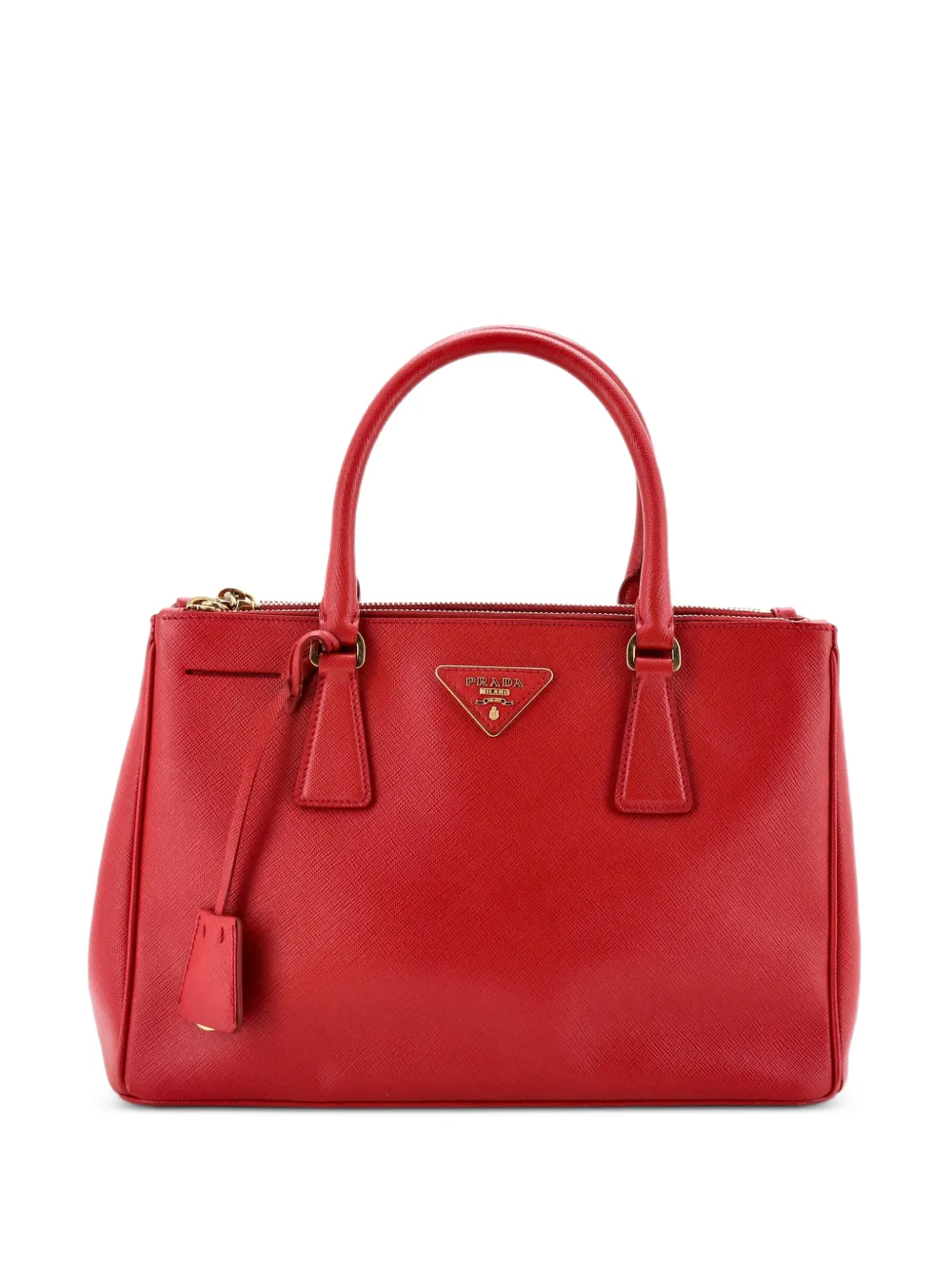 Prada Pre-Owned Double Zip Lux Saffiano Leather Medium tote bag - Rosso