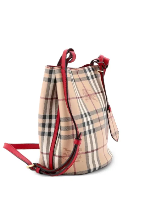 Burberry Pre-Owned 론 헤이마켓 코팅 캔버스 스몰 버킷 백