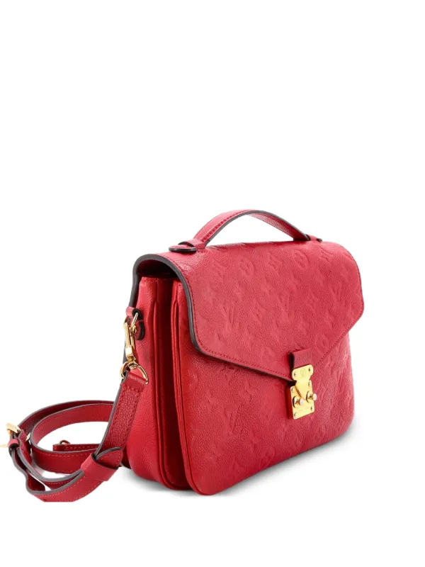 Louis Vuitton Pre-owned Pochette Metis Monogram Empreinte Leather Crossbody Bag in Red