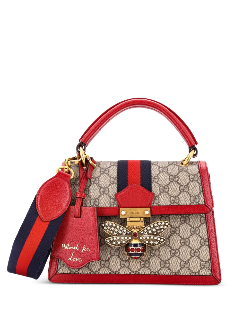 Gucci Pre-Owned Queen Margaret Top Handle Bag GG Coated Canvas with Leather Small satchel - Marrone