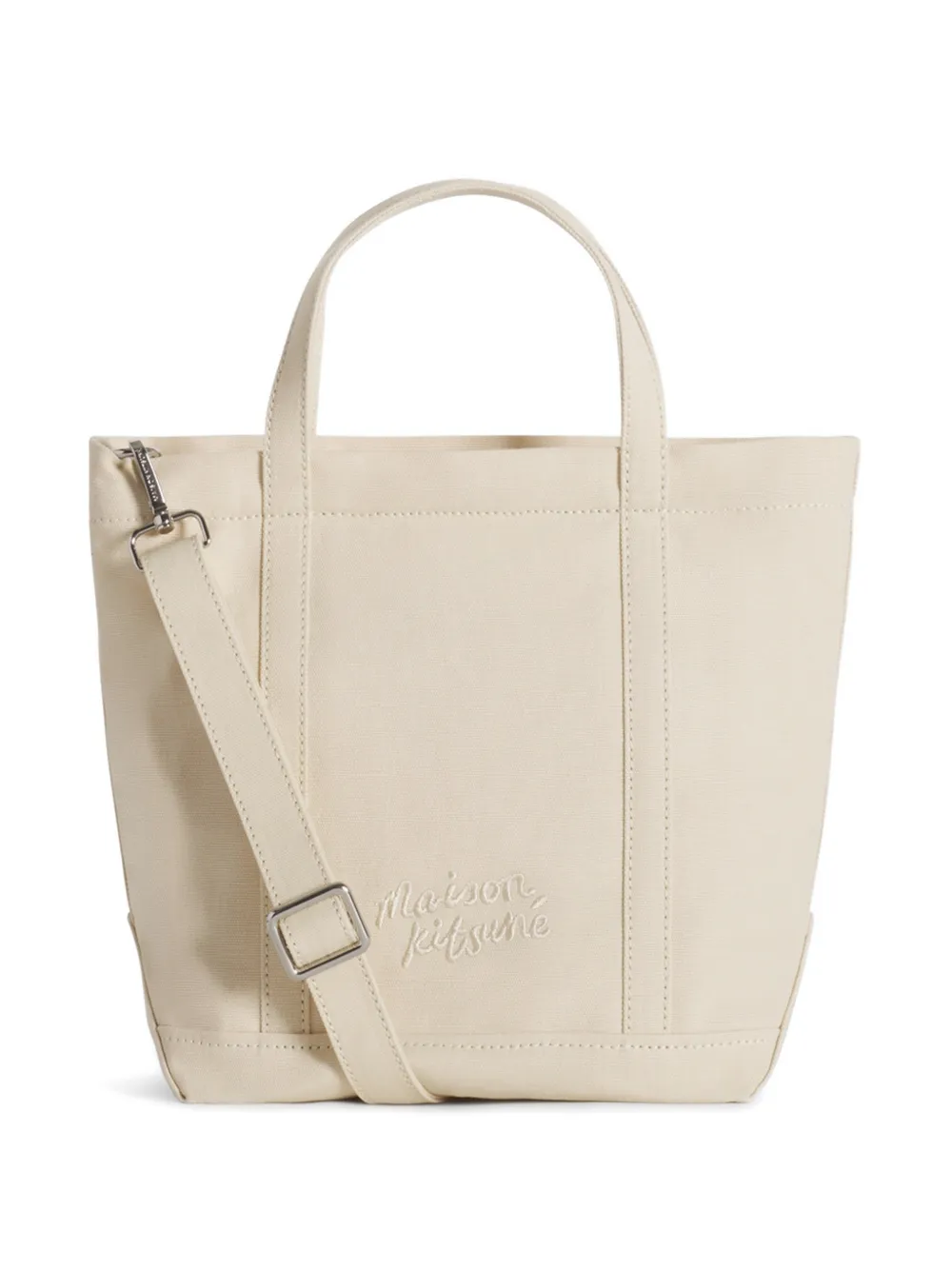  Maison Kitsuné Fox Head Small Tote Bag - Neutrals 