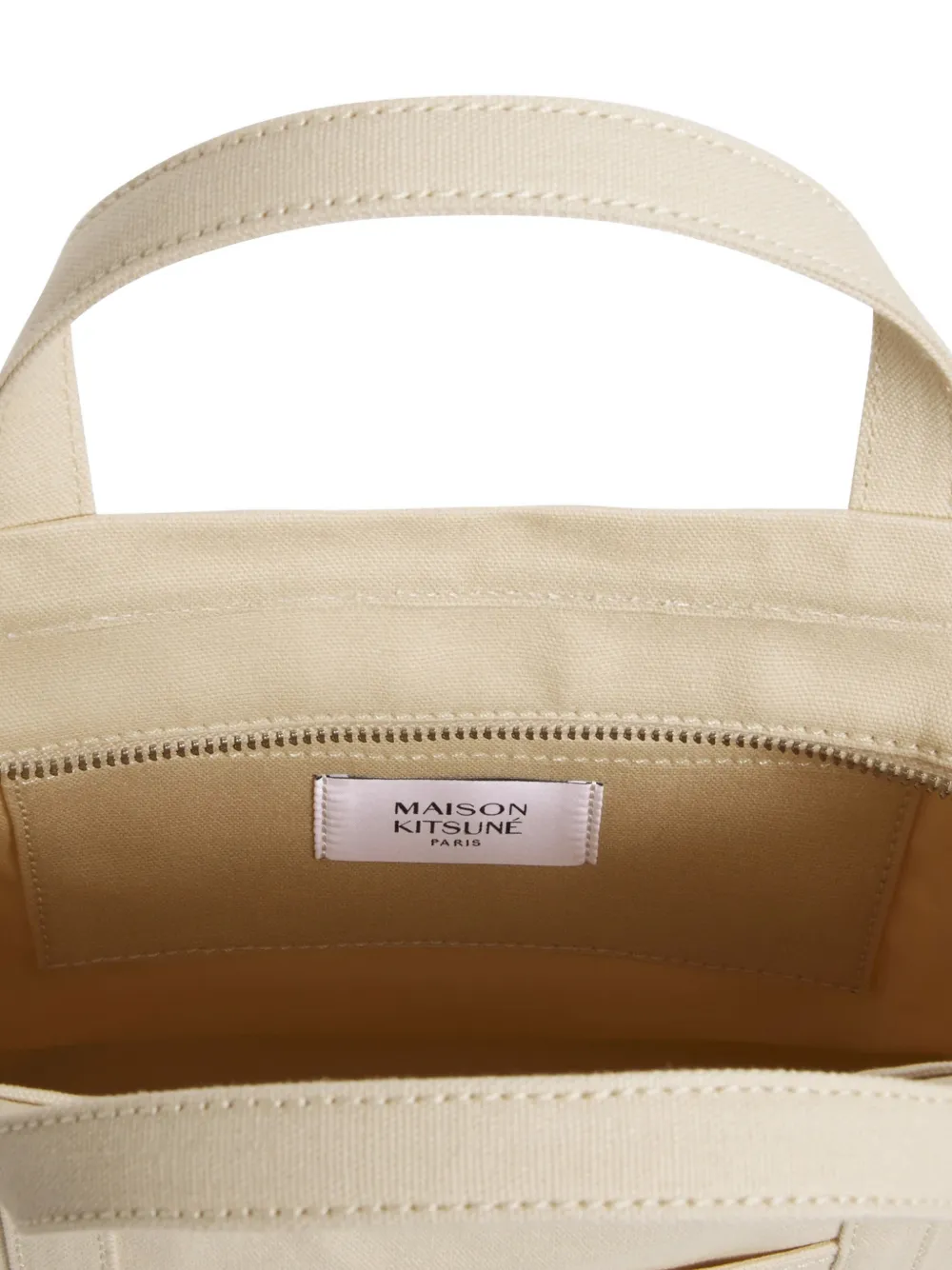 Maison Kitsuné Fox Head kleine shopper Beige