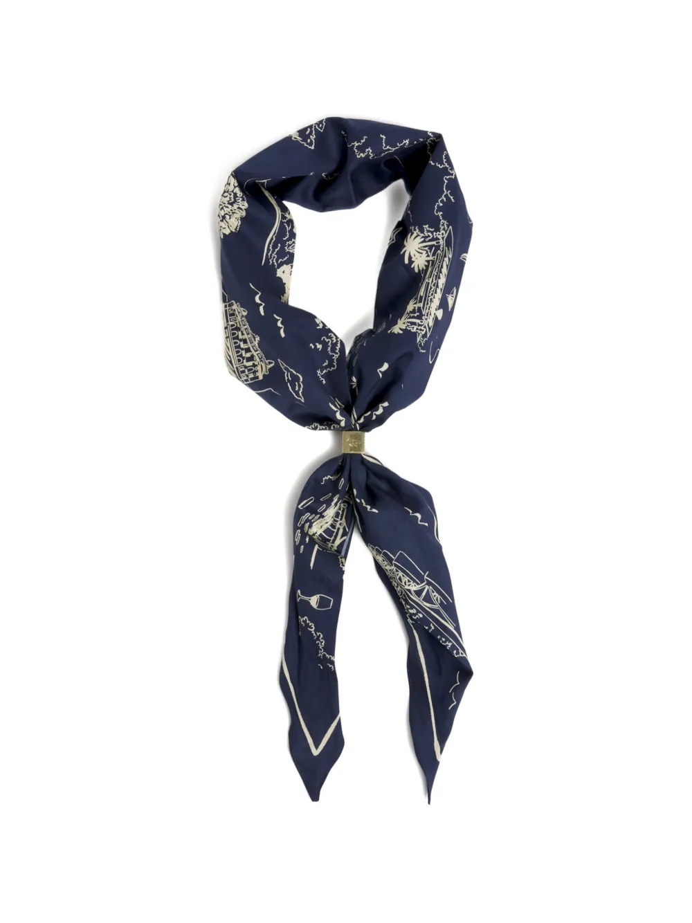  Maison Kitsuné Parisian Map Scarf - Blue 