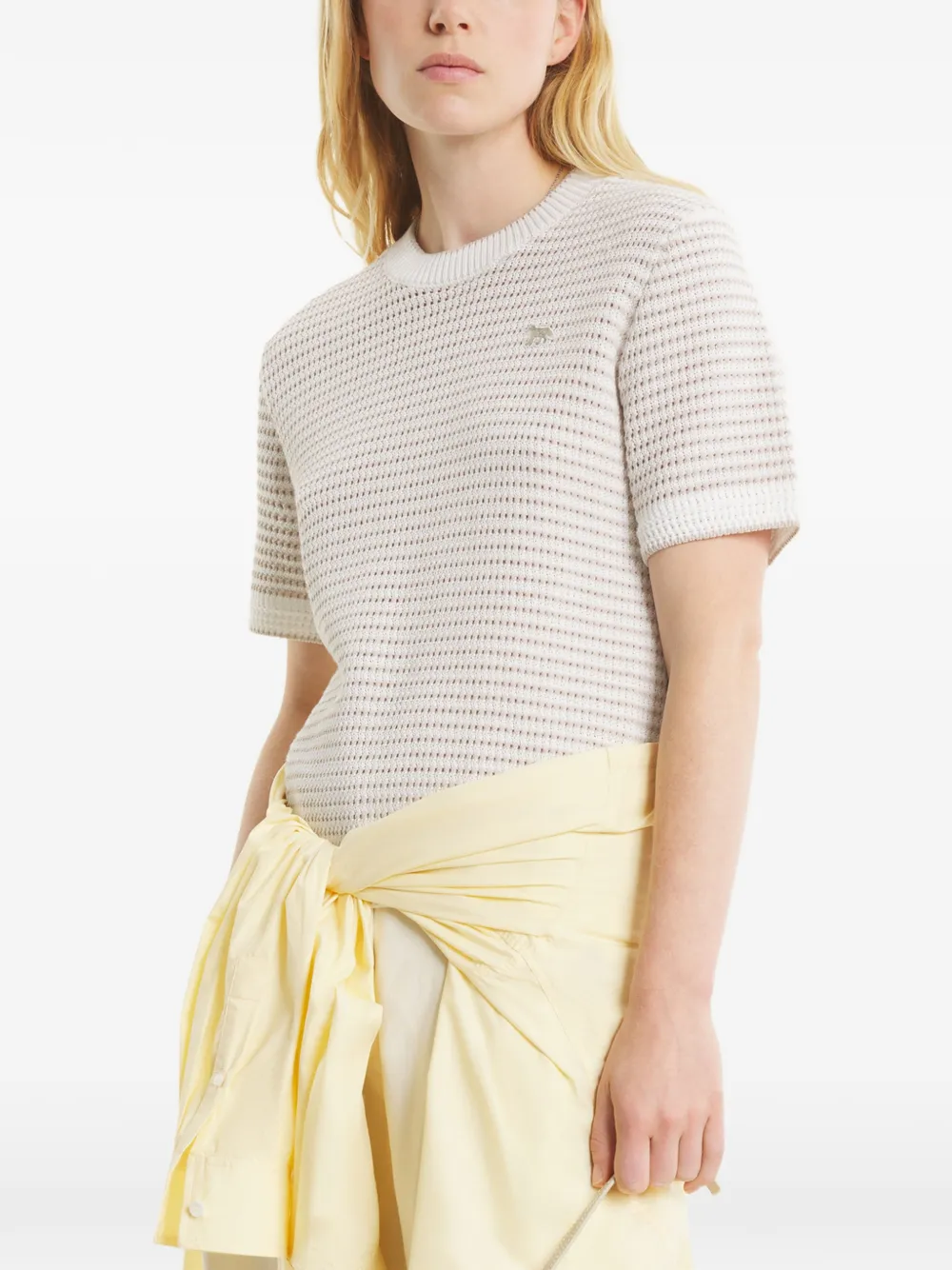  Maison Kitsuné Baby Fox Round-neck Sweater - White 