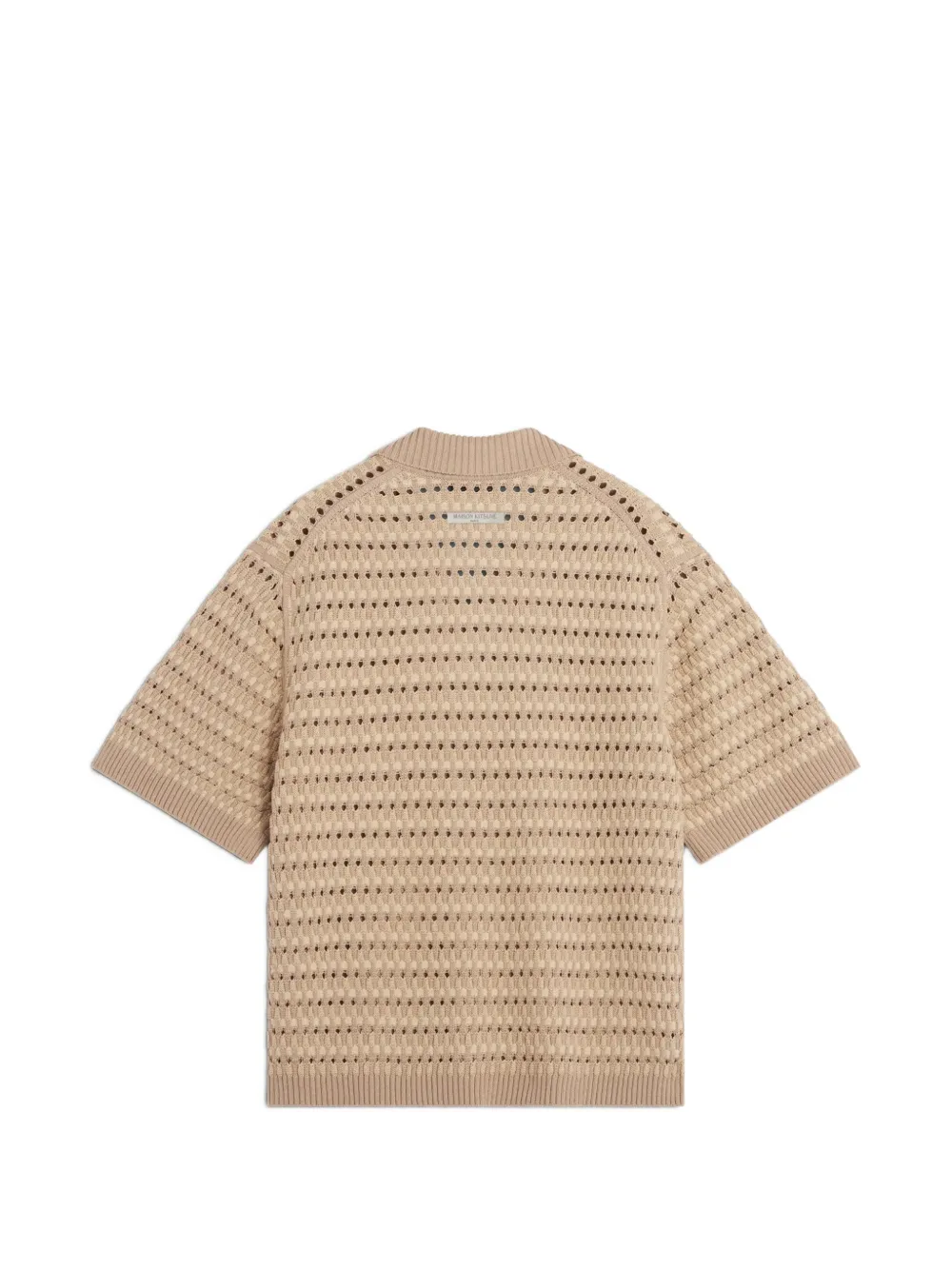 Maison Kitsuné Opengebreid poloshirt Beige