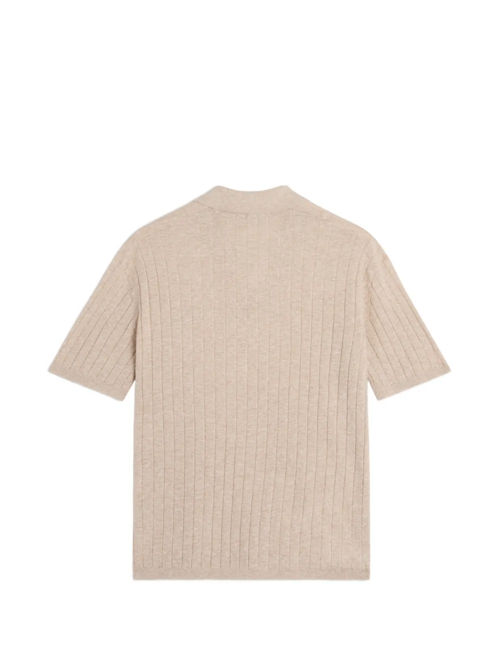 Maison Kitsuné Geribbeld poloshirt met borduurwerk Beige