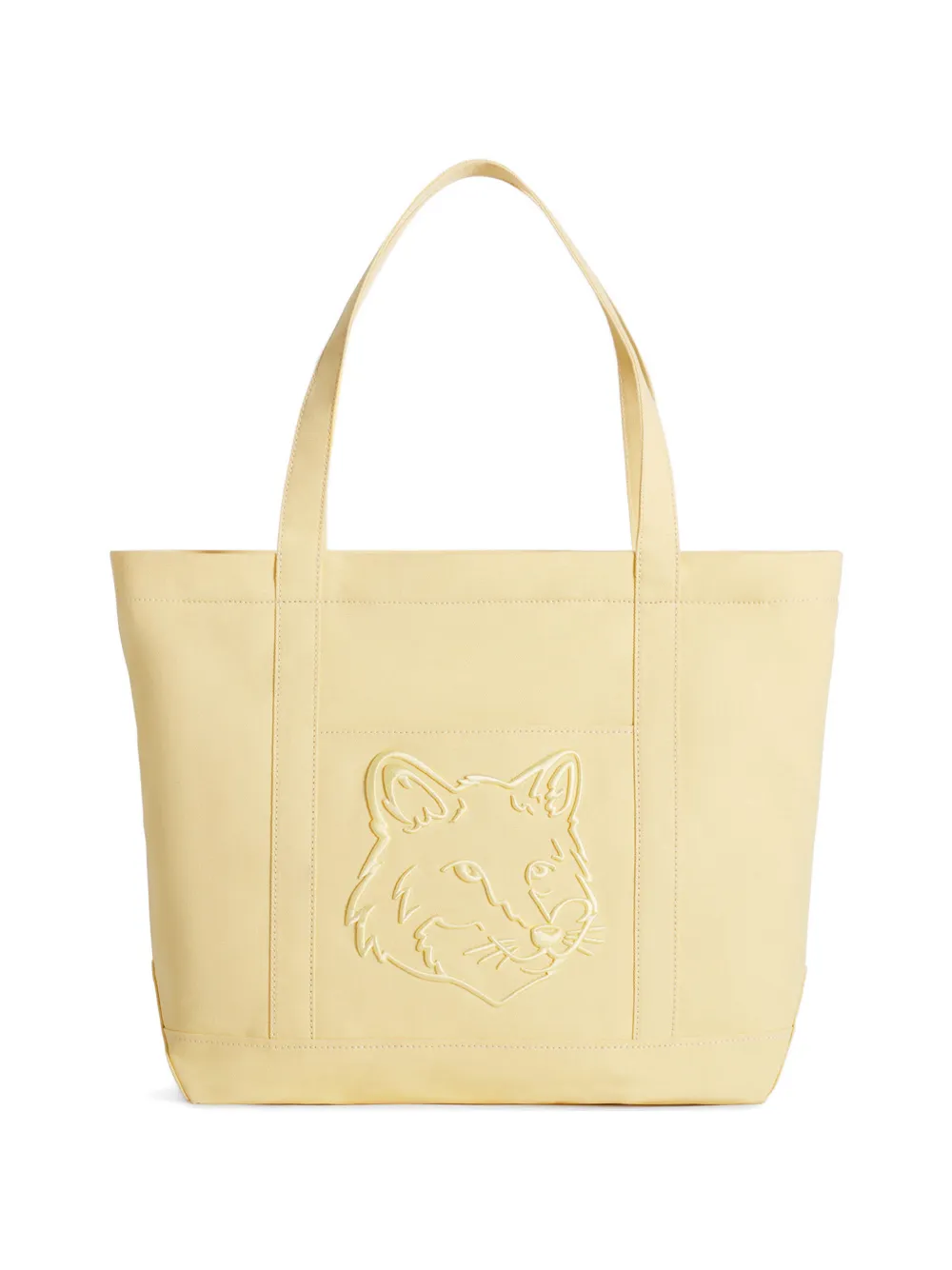 Maison Kitsuné large Fox Head tote bag - Giallo