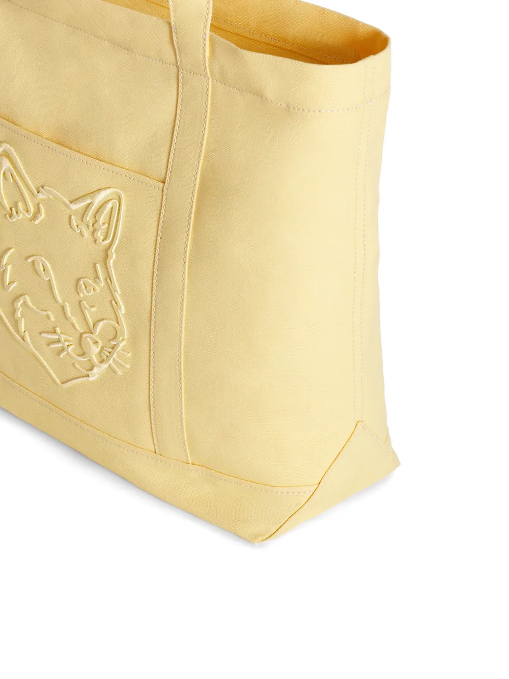 Maison Kitsuné Grote Fox Head shopper Geel