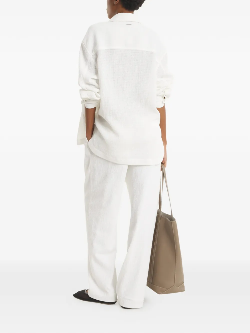 Maison Kitsuné Getextureerde blouse met knopen Wit