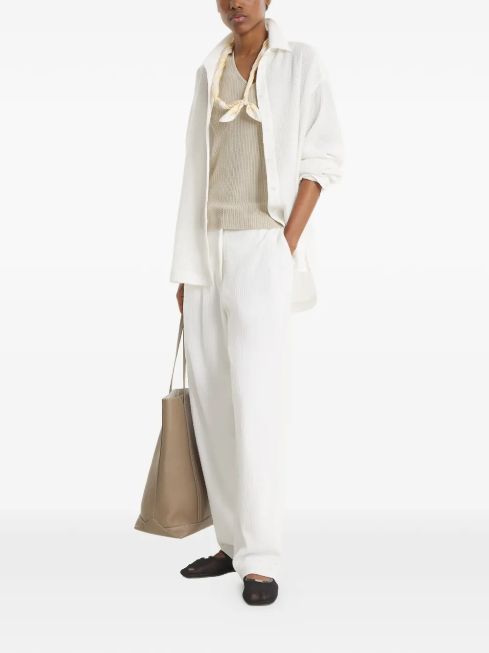 Maison Kitsuné Getextureerde blouse met knopen Wit