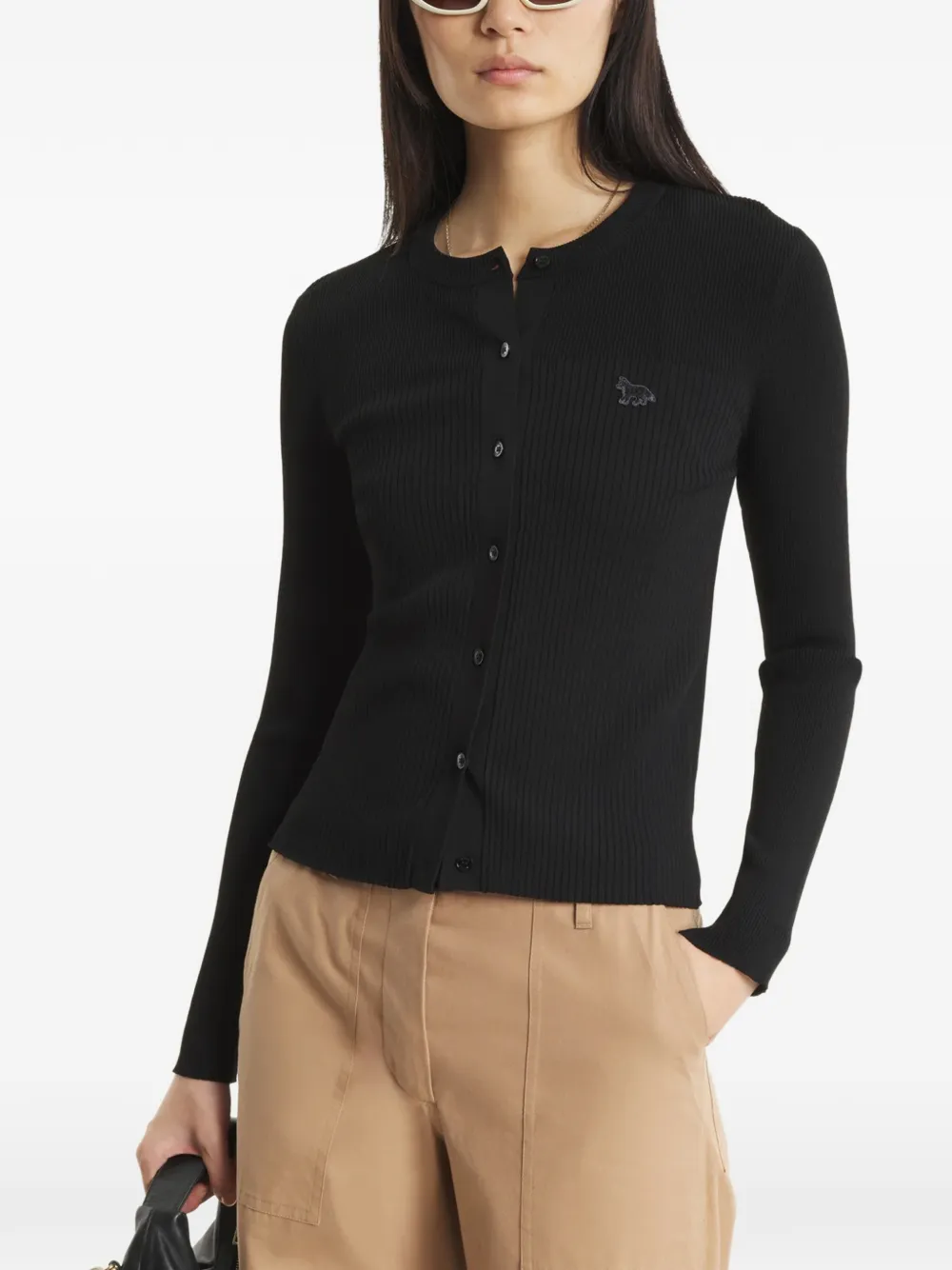 Maison Kitsuné Vest met patch Zwart
