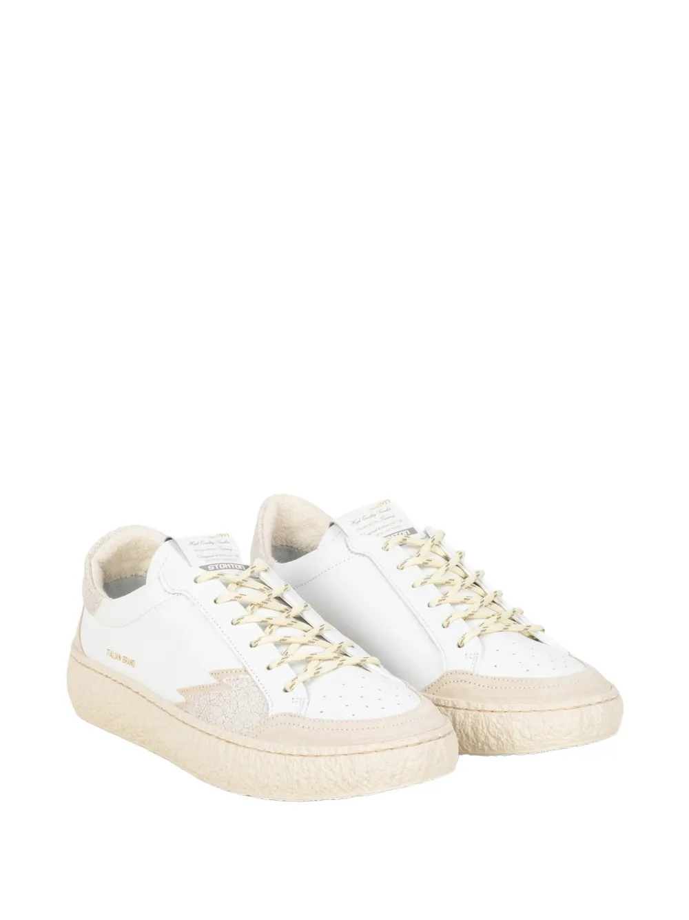Stokton crackle-effect sneakers Wit