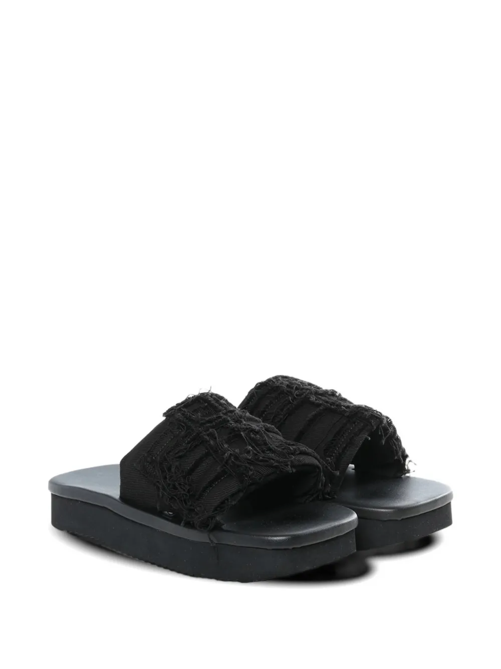 Rick Owens DRKSHDW frayed sandals Zwart