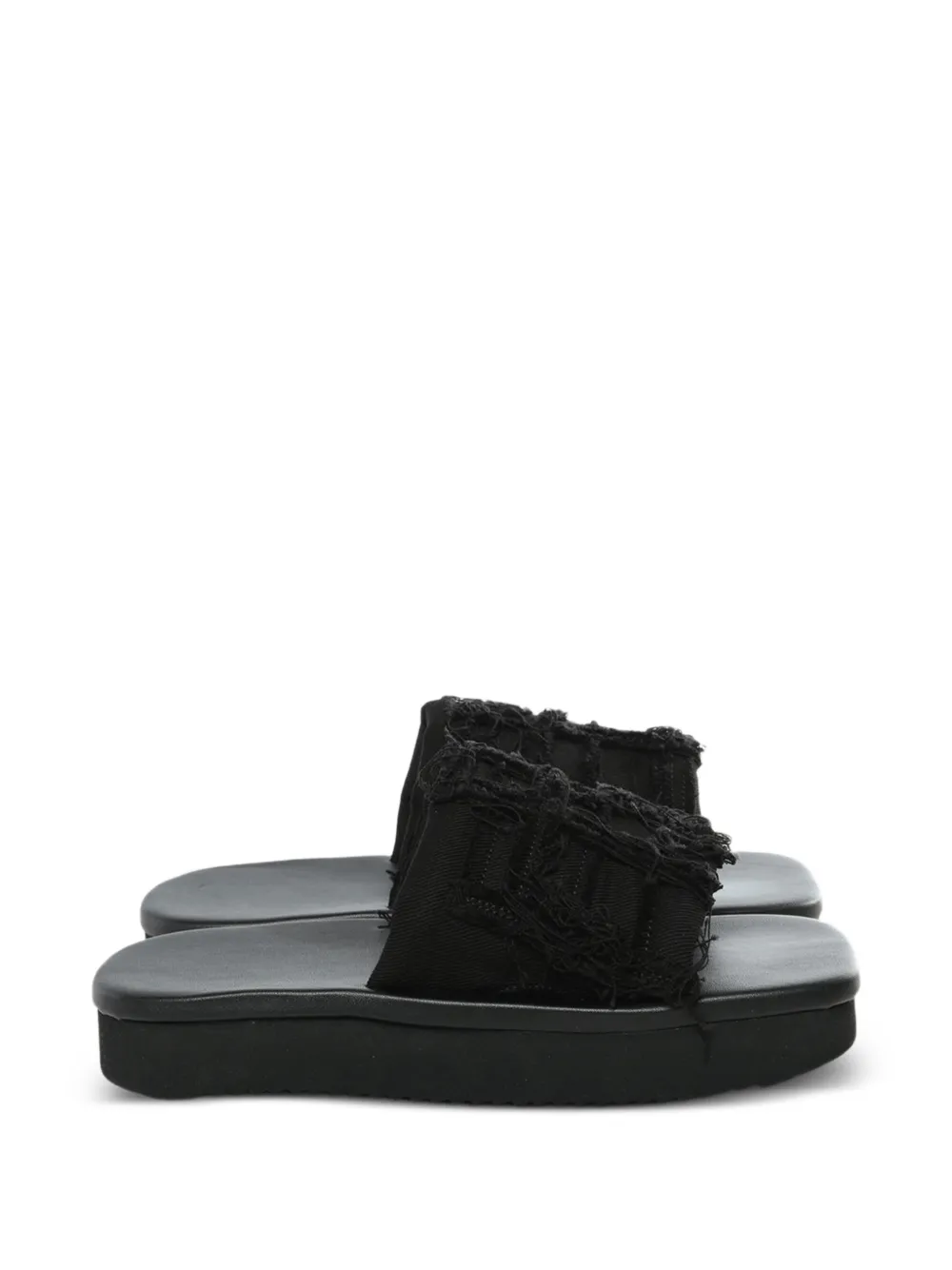 Rick Owens DRKSHDW frayed sandals Zwart