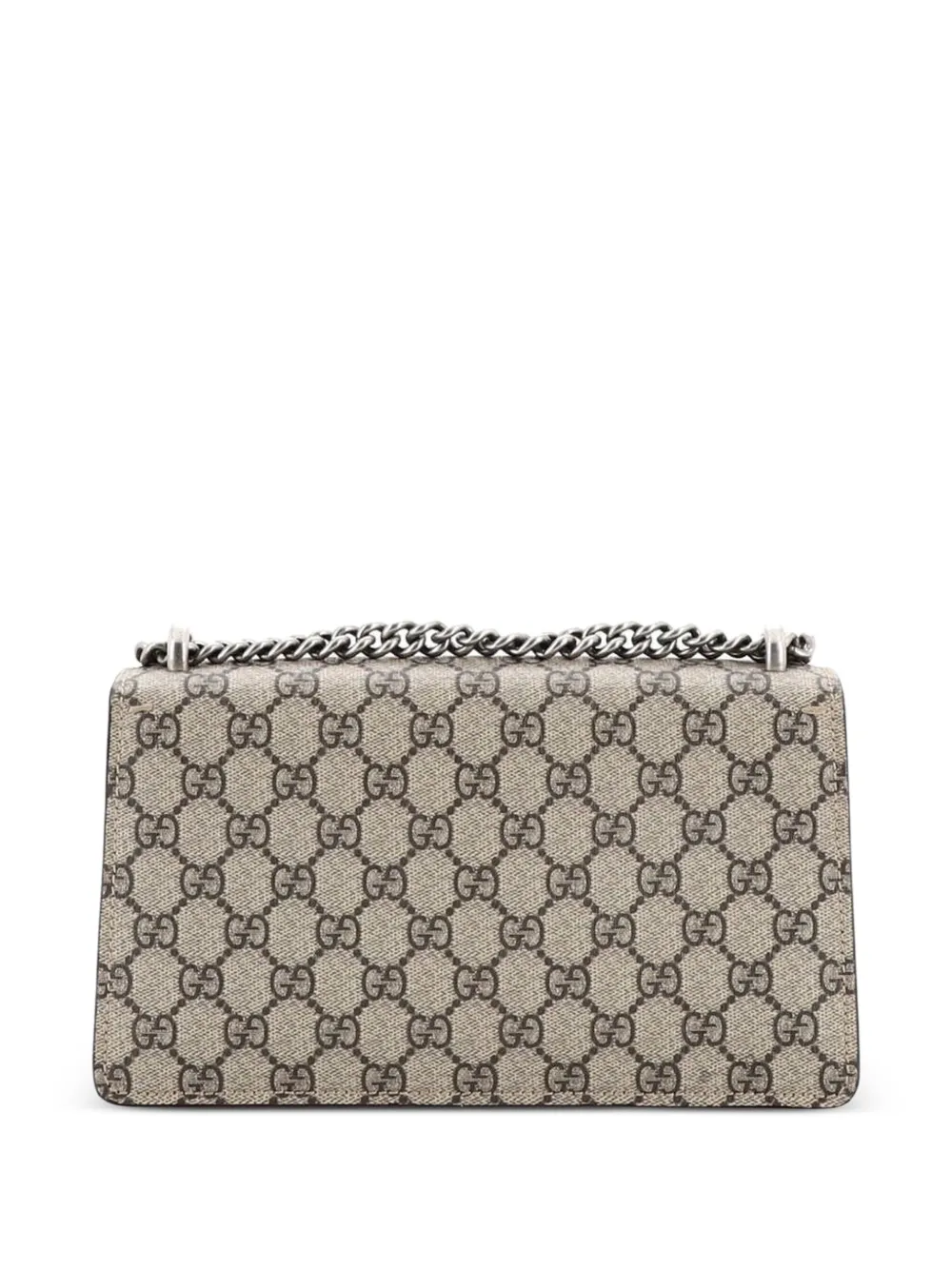  Gucci Pre-owned Dionysus Bag Gg Coated Canvas With Crystal Embellished Metal Small Shoulder Bag - Brown 