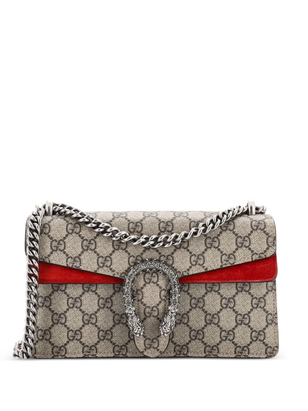 Gucci Pre-Owned Dionysus Bag GG Coated Canvas with Crystal Embellished Metal Small shoulder bag - Marrone