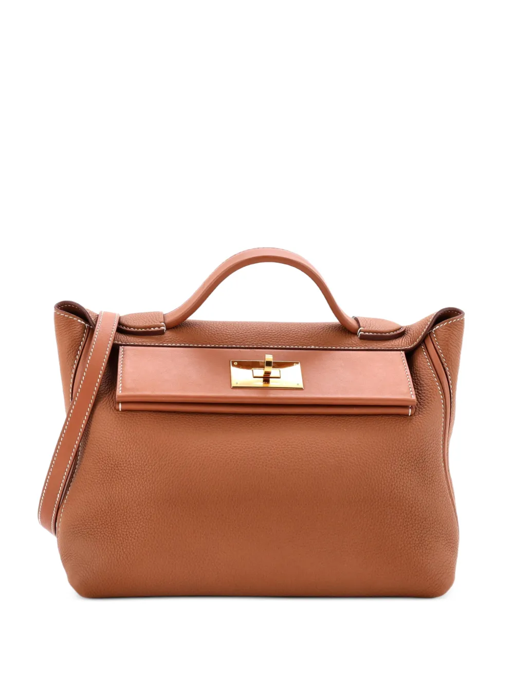 Hermès Pre-Owned Borsa a tracolla 24/24 29 in pelle Swift e pelle Togo - Marrone