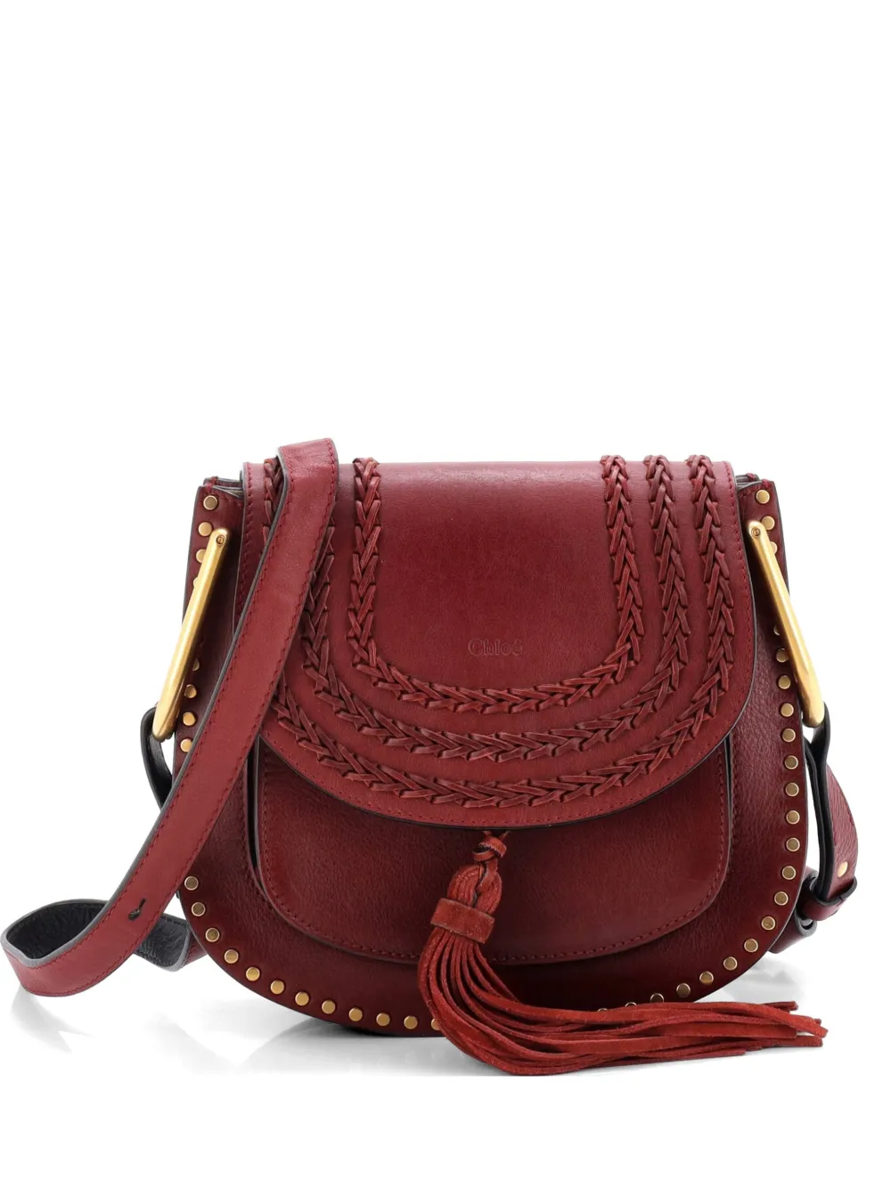 Chloé Pre-Owned Hudson Handbag Whipstitch Leather Medium crossbody bag - Rosso