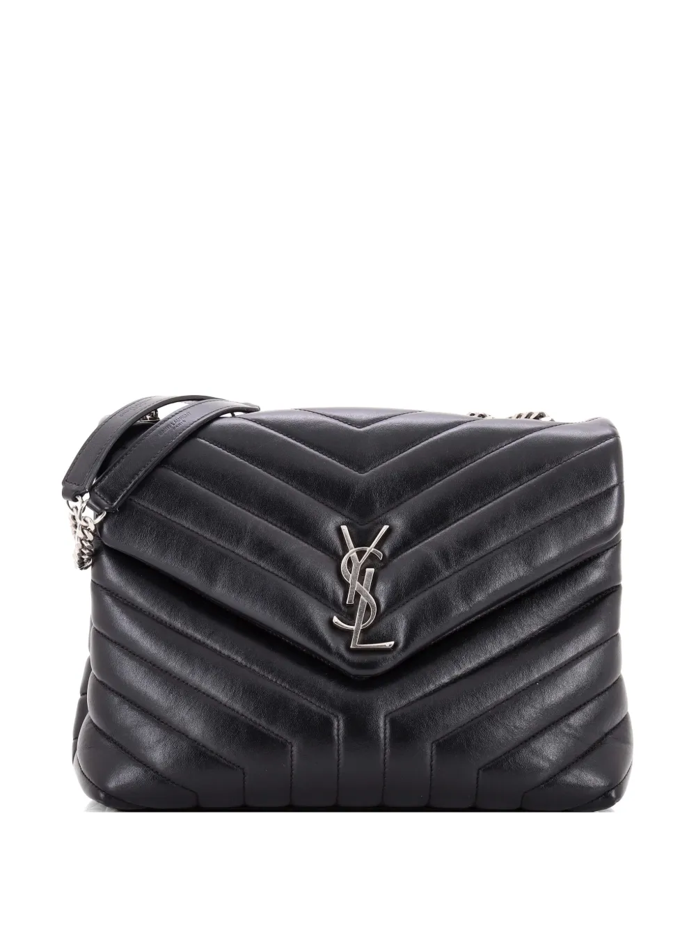 Saint Laurent Pre-Owned Loulou Matelasse Chevron Leather Medium shoulder bag - Schwarz