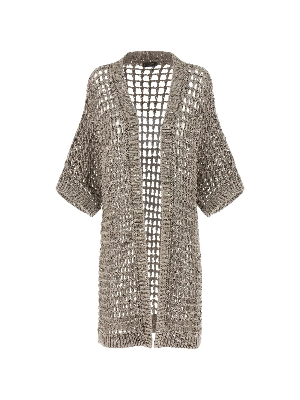 Peserico mesh sequin appliquéd cardigan - Grigio
