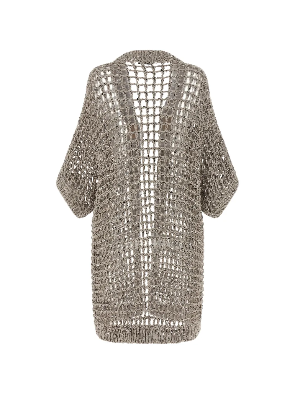  Peserico Mesh Sequin Appliquéd Cardigan - Grey 