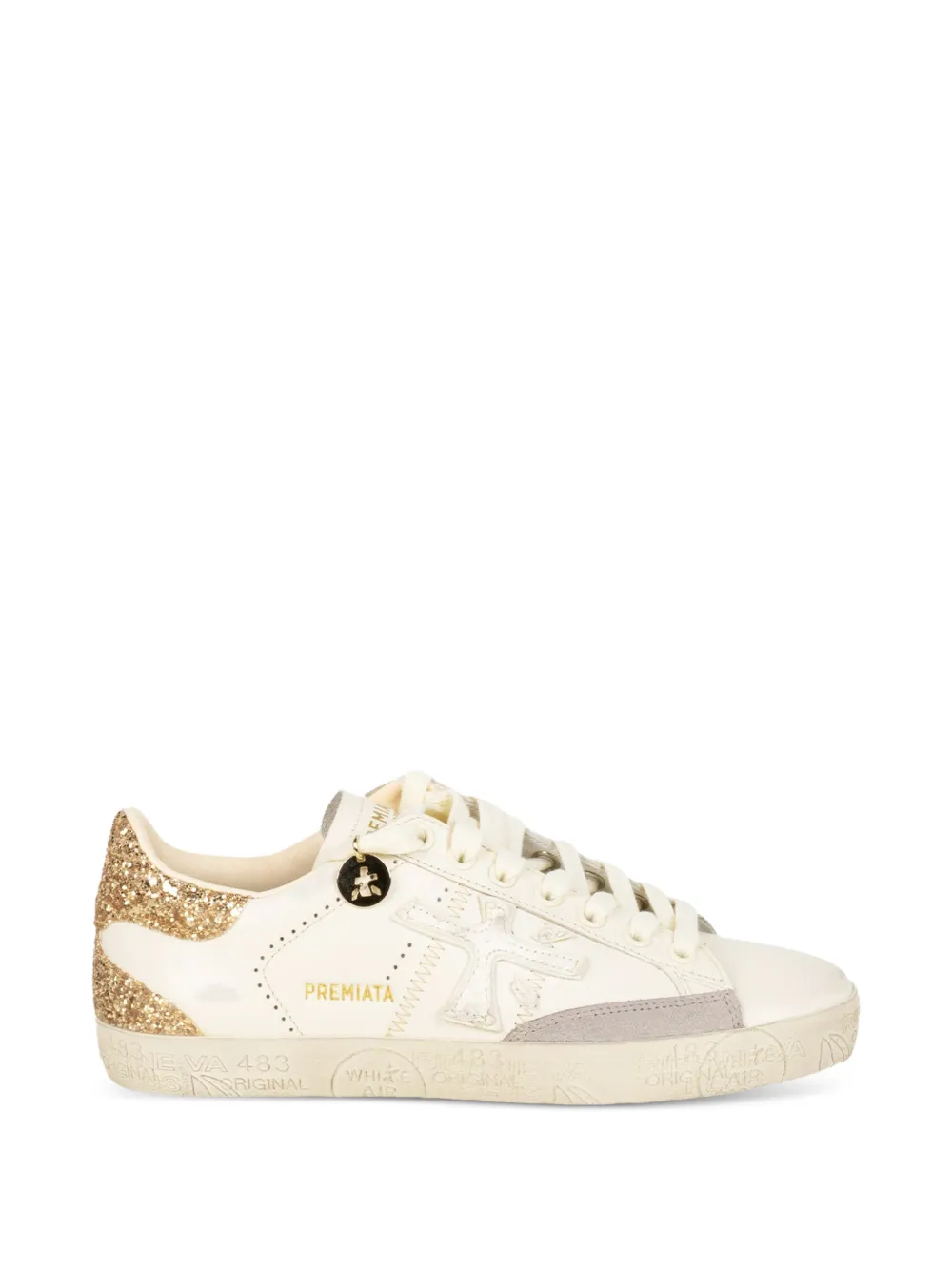 Premiata glitter-embellishment sneakers - Toni neutri