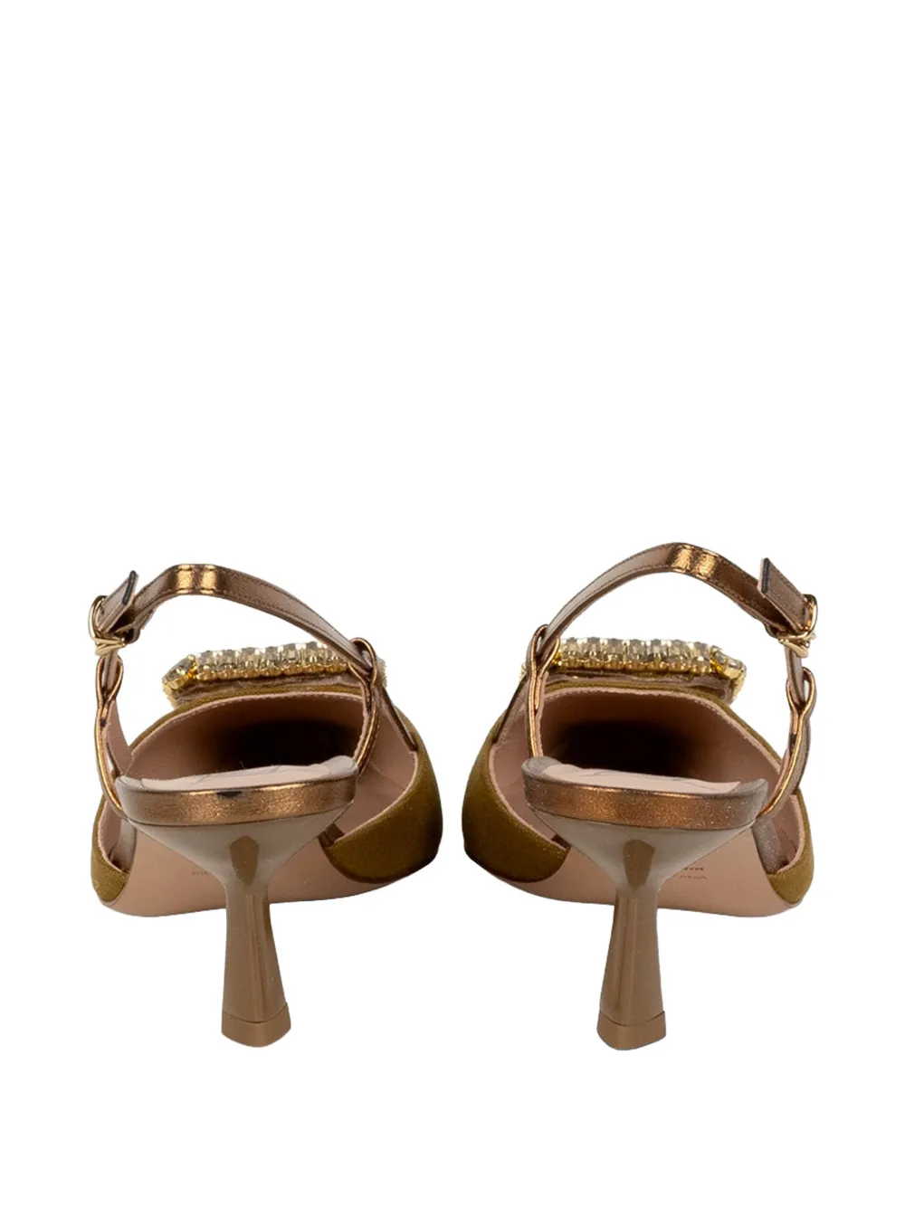 Roberto Festa Ingrid slingback pumps met hak Groen