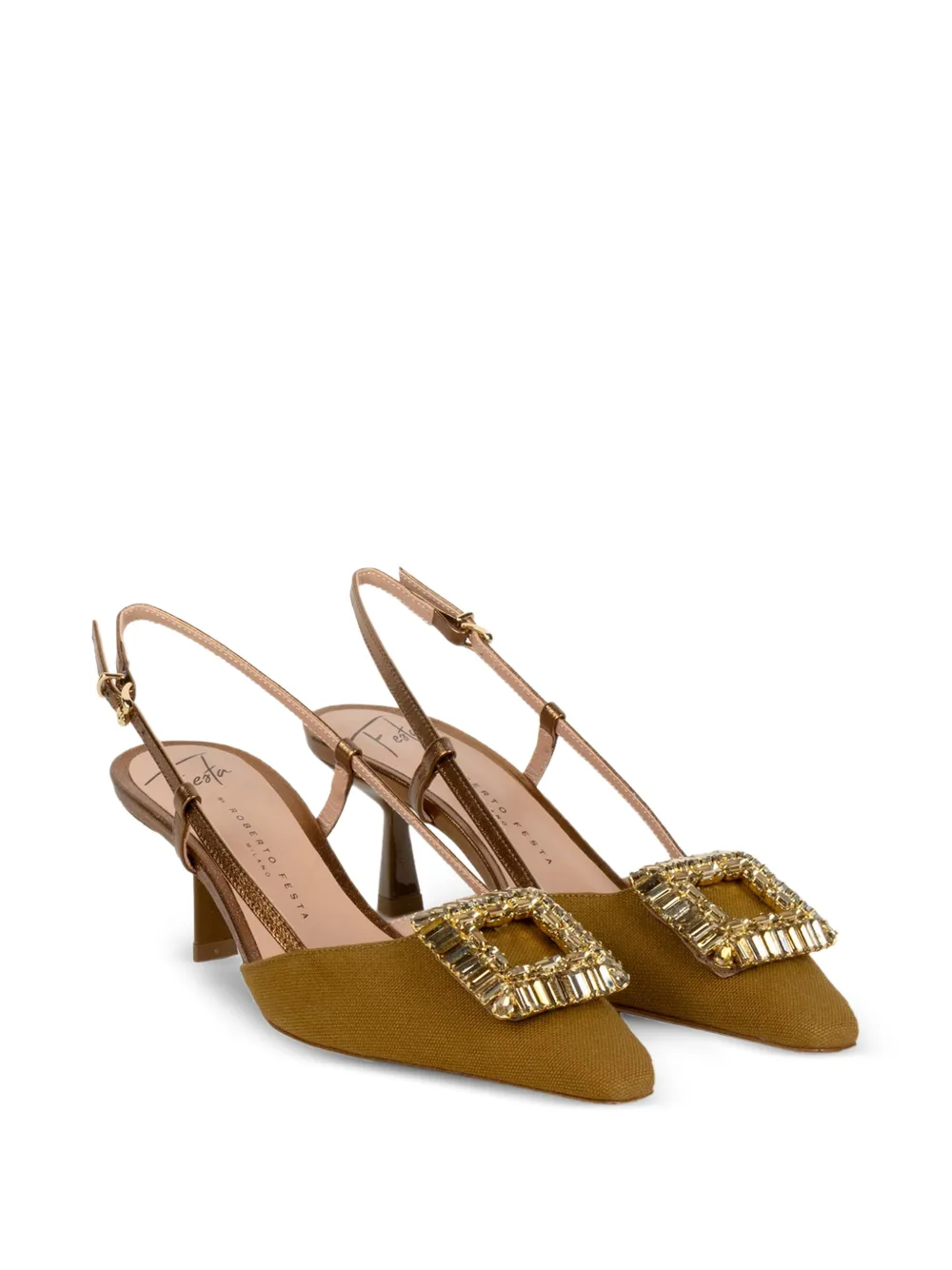  Roberto Festa Ingrid Slingback Heeled Pumps - Green 