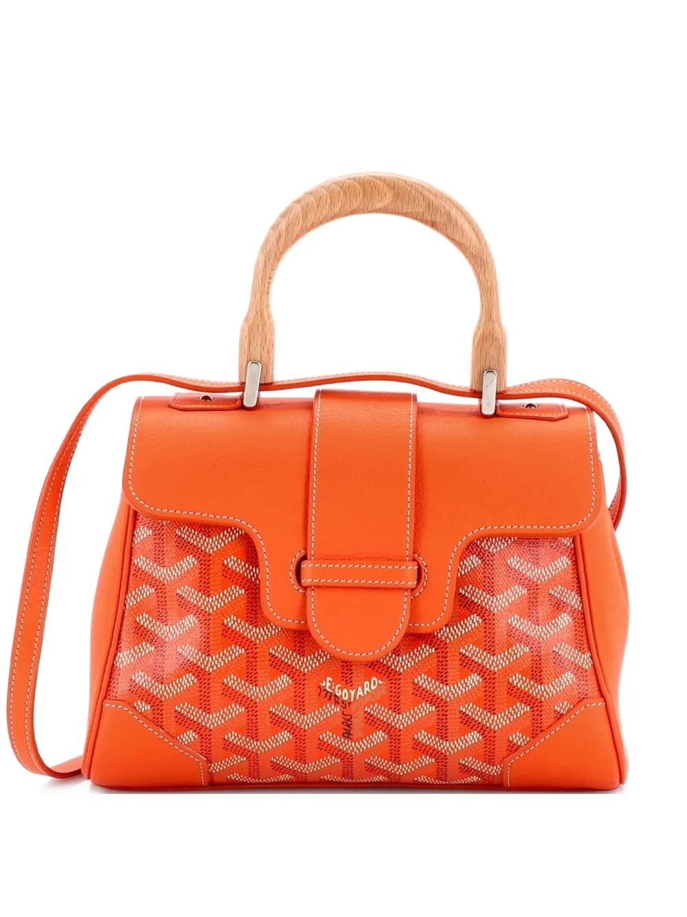 Goyard Pre-Owned Saigon Top Handle Bag Coated Canvas with Leather Mini shoulder bag - Arancione
