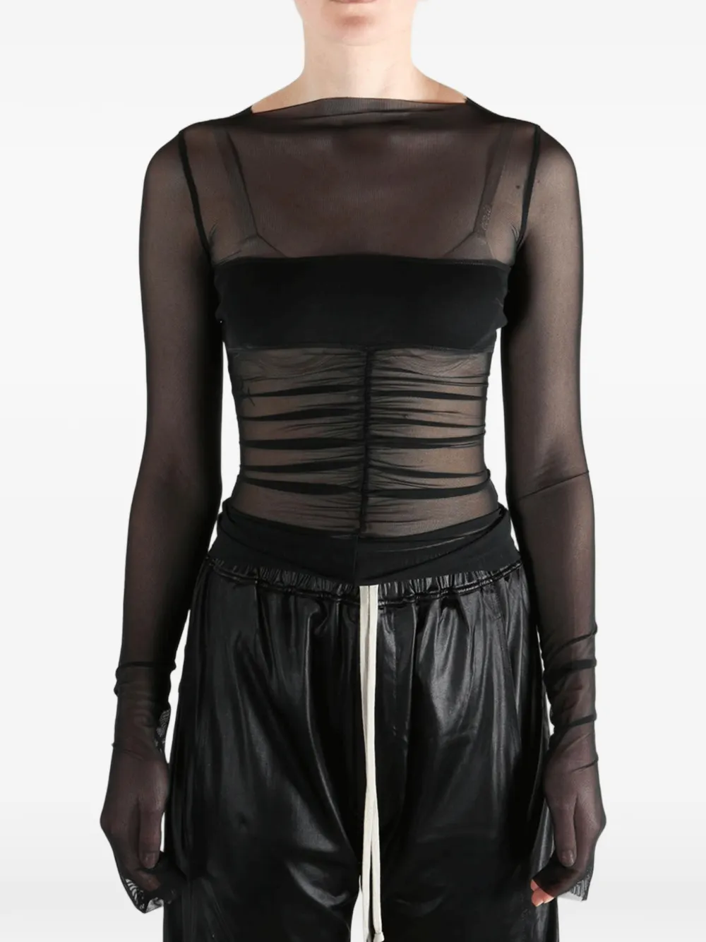 Rick Owens Temple bandeau top met lange mouwen Zwart