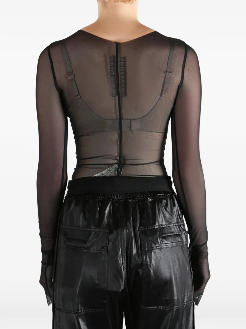 Rick Owens Temple bandeau top met lange mouwen Zwart