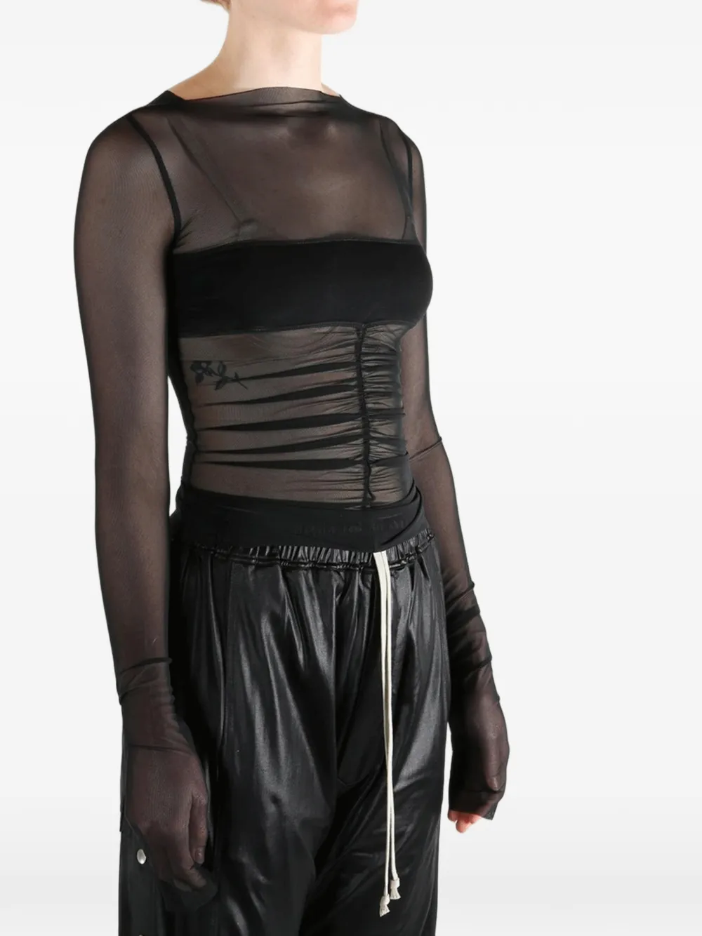 Rick Owens Temple bandeau top met lange mouwen Zwart