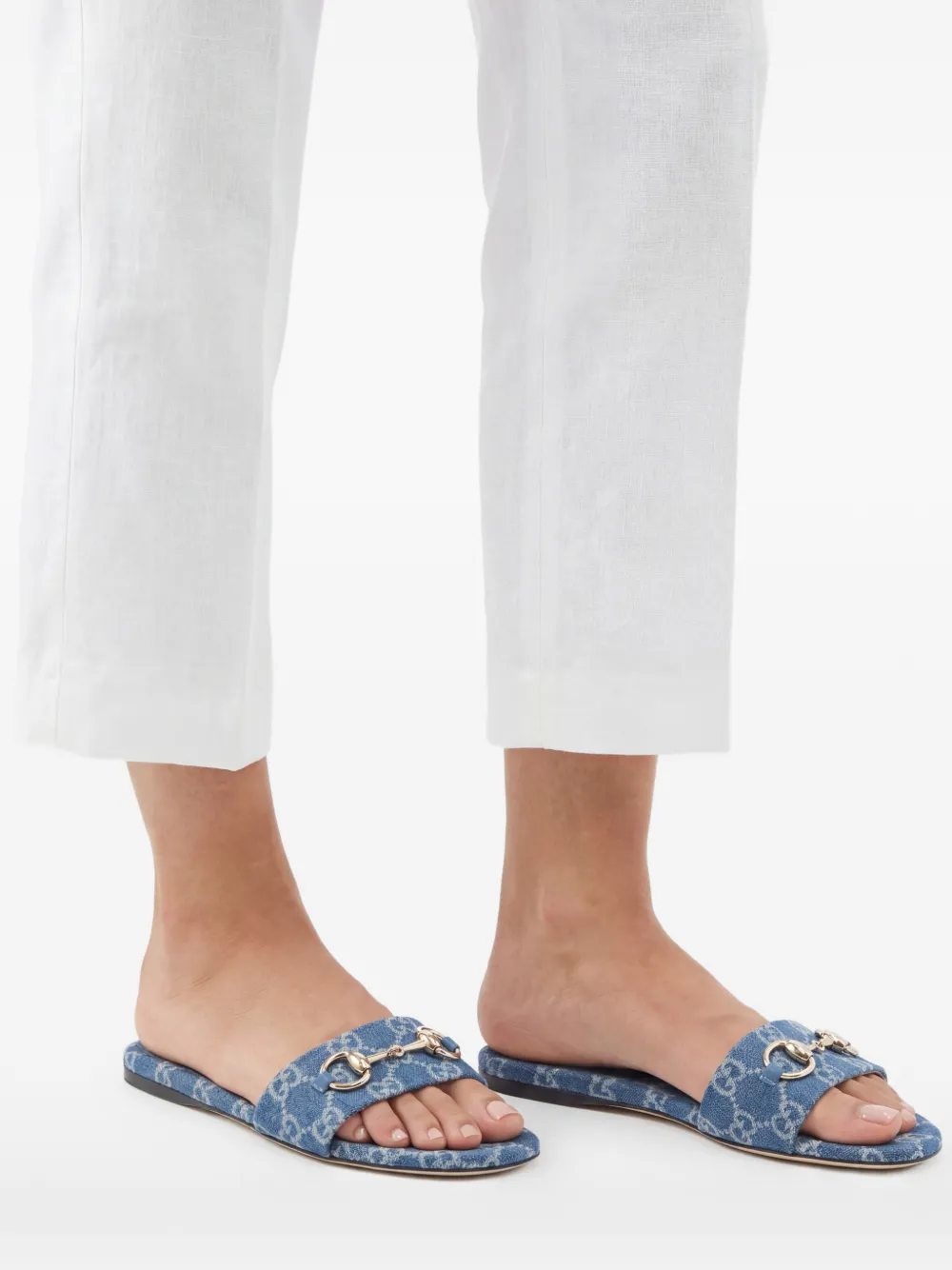 Gucci GG platte sandalen Blauw