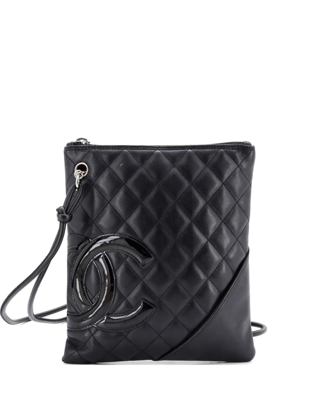 CHANEL Pre-Owned Cambon Flat Messenger Quilted Leather crossbody bag - Nero