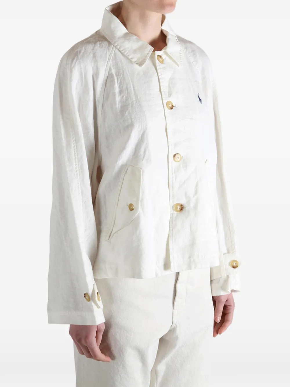Polo Ralph Lauren Linnen colbert met knopen Wit