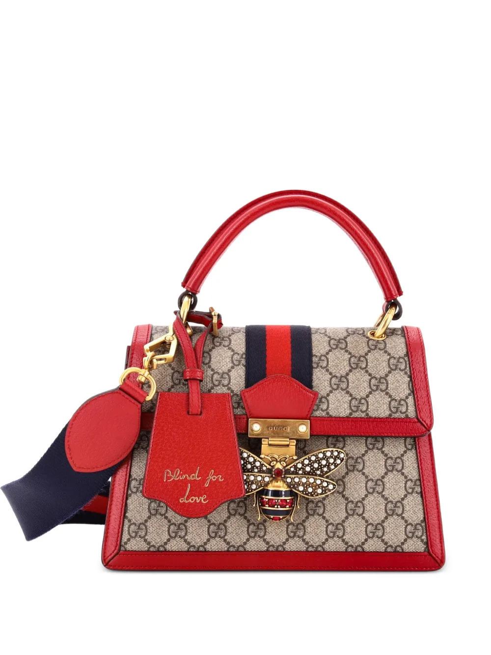 Gucci Pre-Owned Queen Margaret Top Handle Bag GG Coated Canvas with Leather Small satchel - Rosso