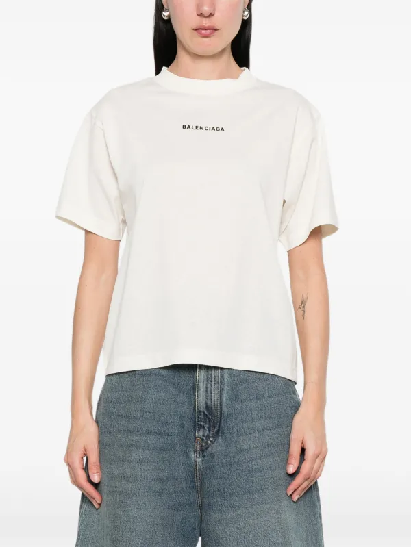 Balenciaga Logo T-shirt | Neutrals | FARFETCH SG