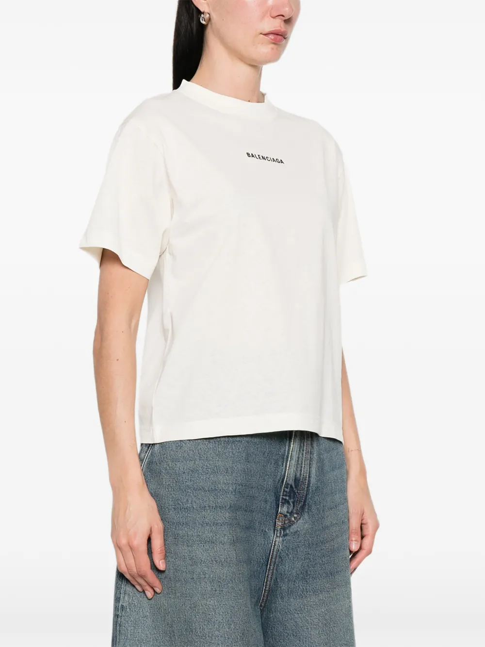 Balenciaga T-shirt met logo Beige