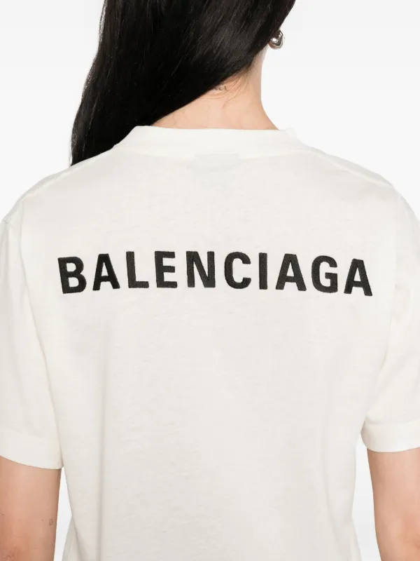 Balenciaga Logo T-shirt | Neutrals | FARFETCH SG