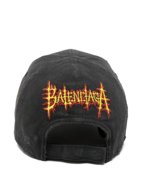 Balenciaga エンブロイダリーキャップ | ブラック | FARFETCH JP