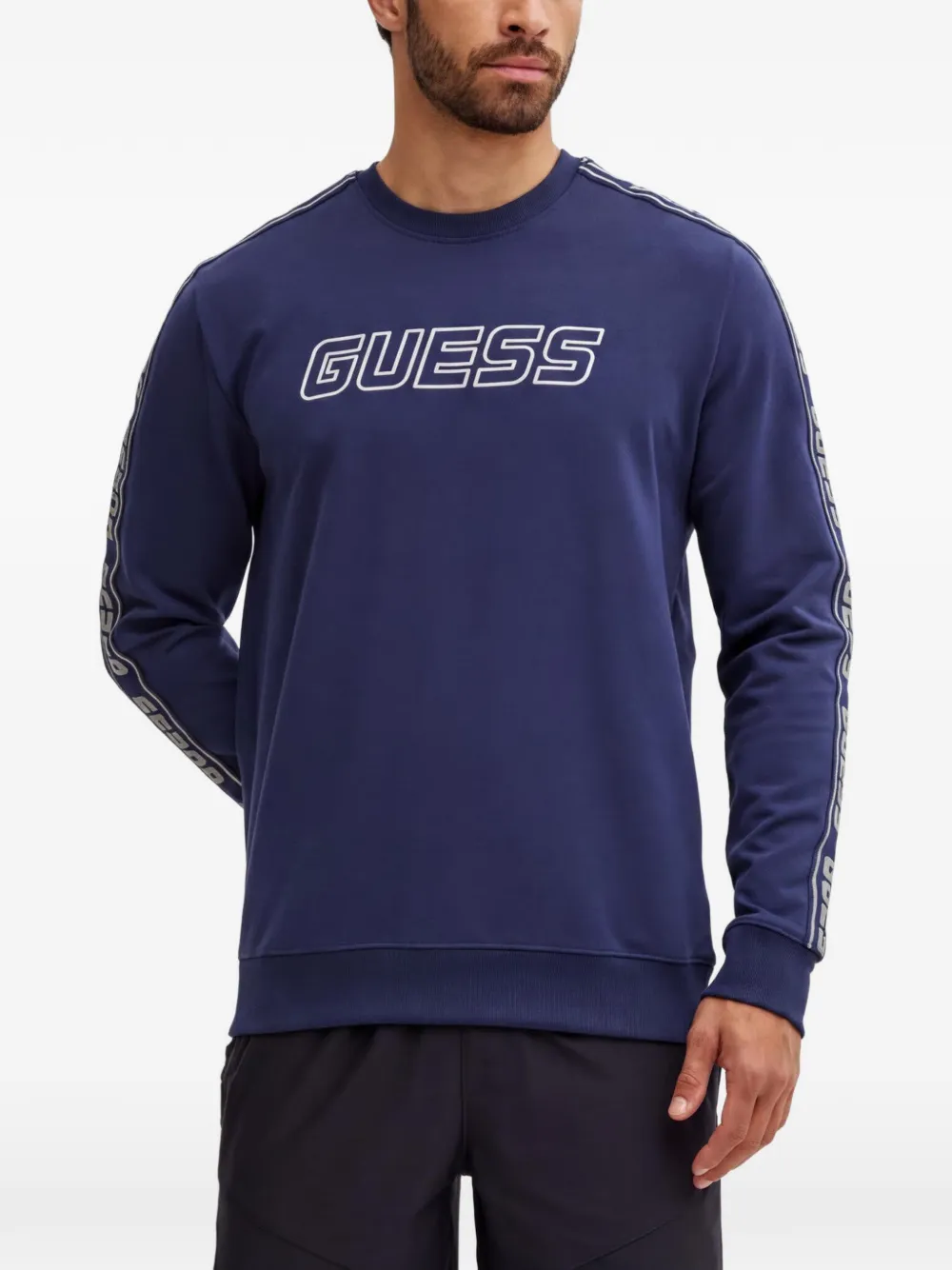 GUESS USA logo tape sweater - Blu