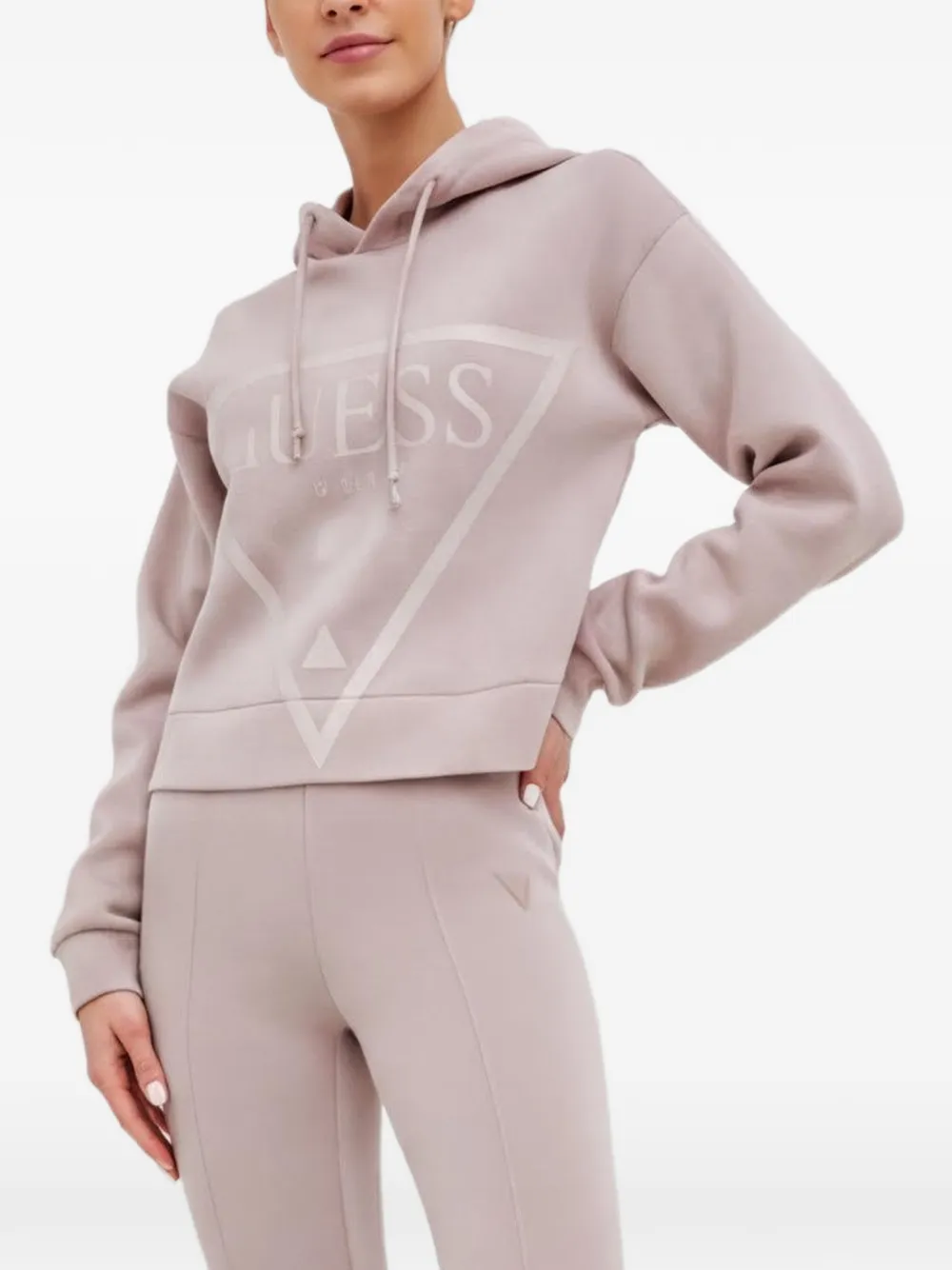 GUESS USA Felpa con stampa e cappuccio - Grigio