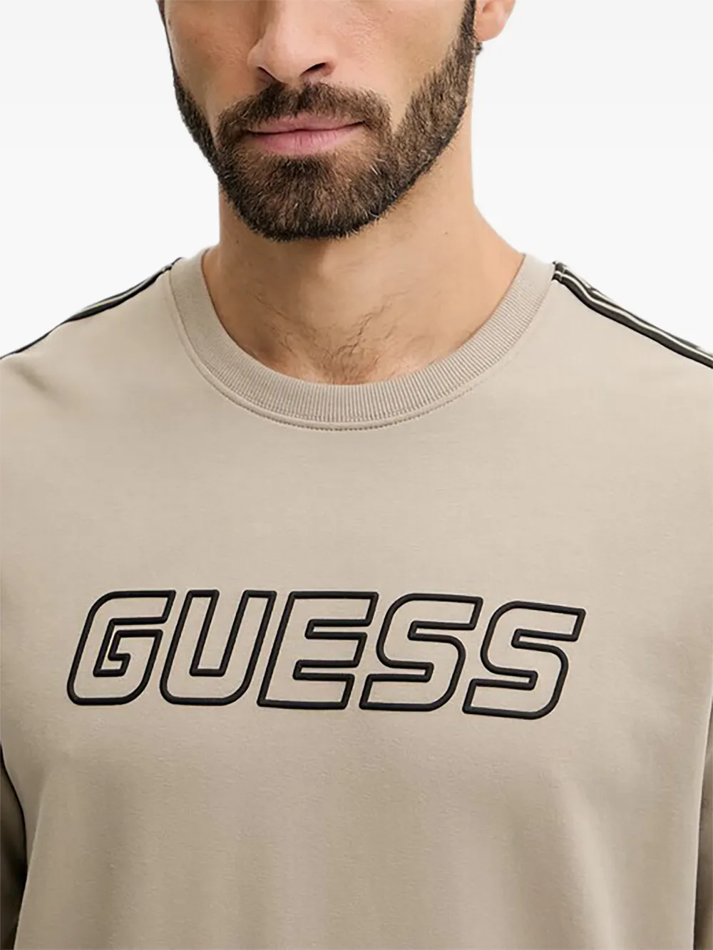 GUESS USA Sweater met logoprint Beige