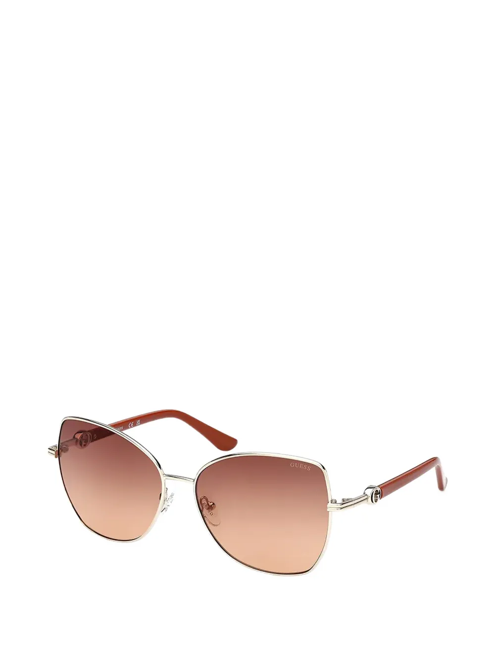 GUESS EYEWEAR Zonnebril met cat-eye montuur Zilver