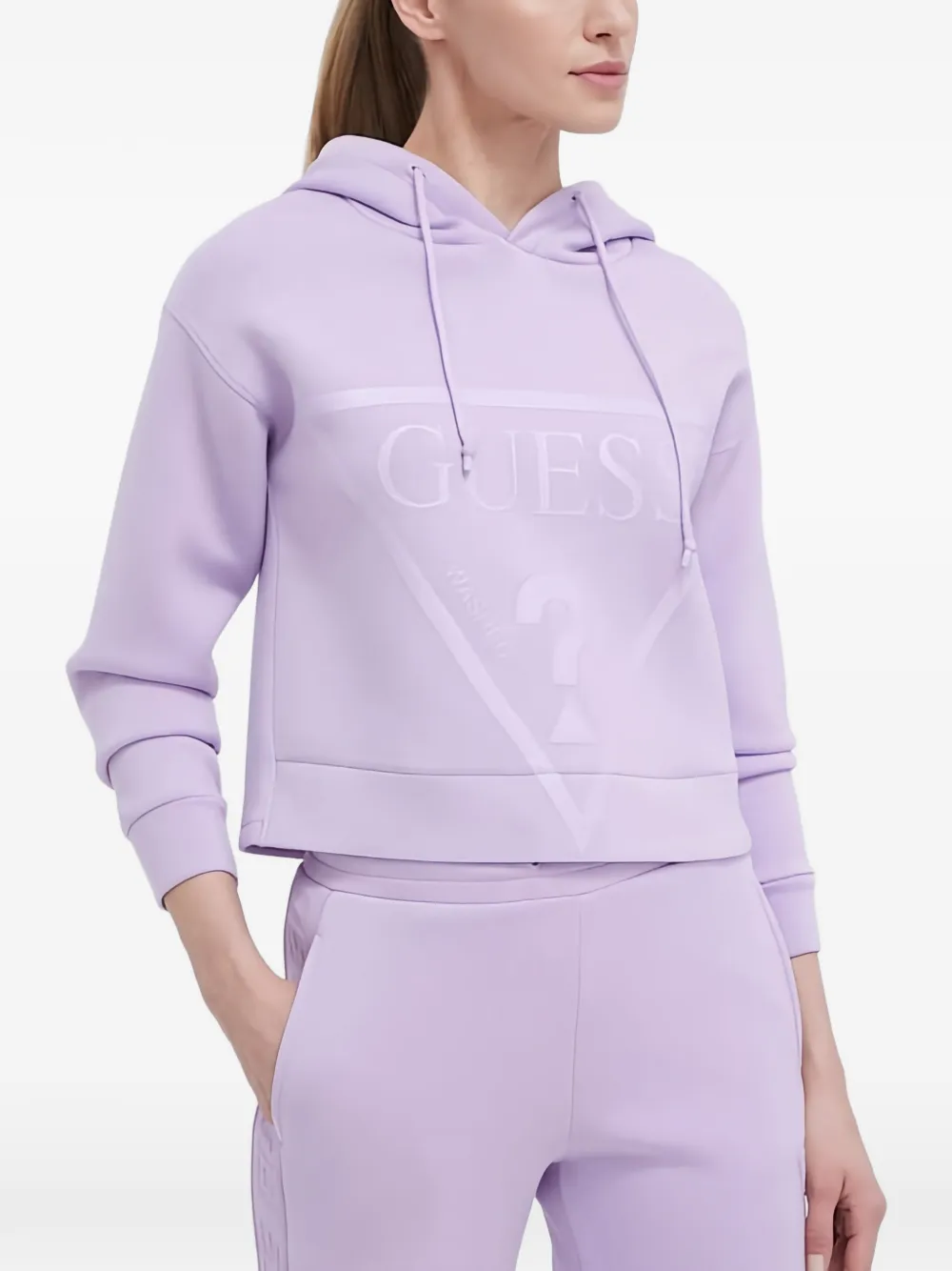 GUESS USA embossed hooded sweatshirt - Violett