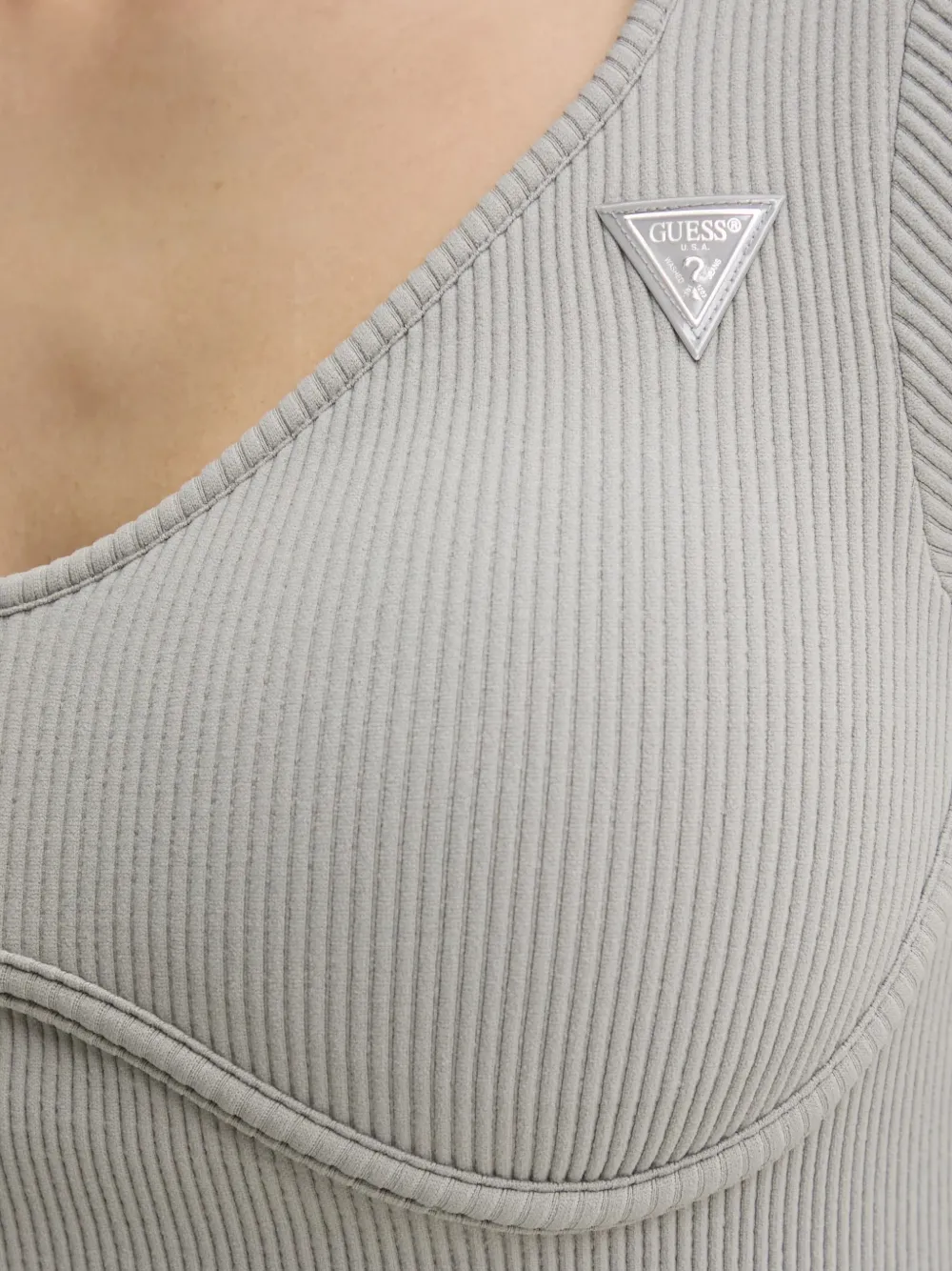 GUESS USA Martina geribbelde cropped top Grijs