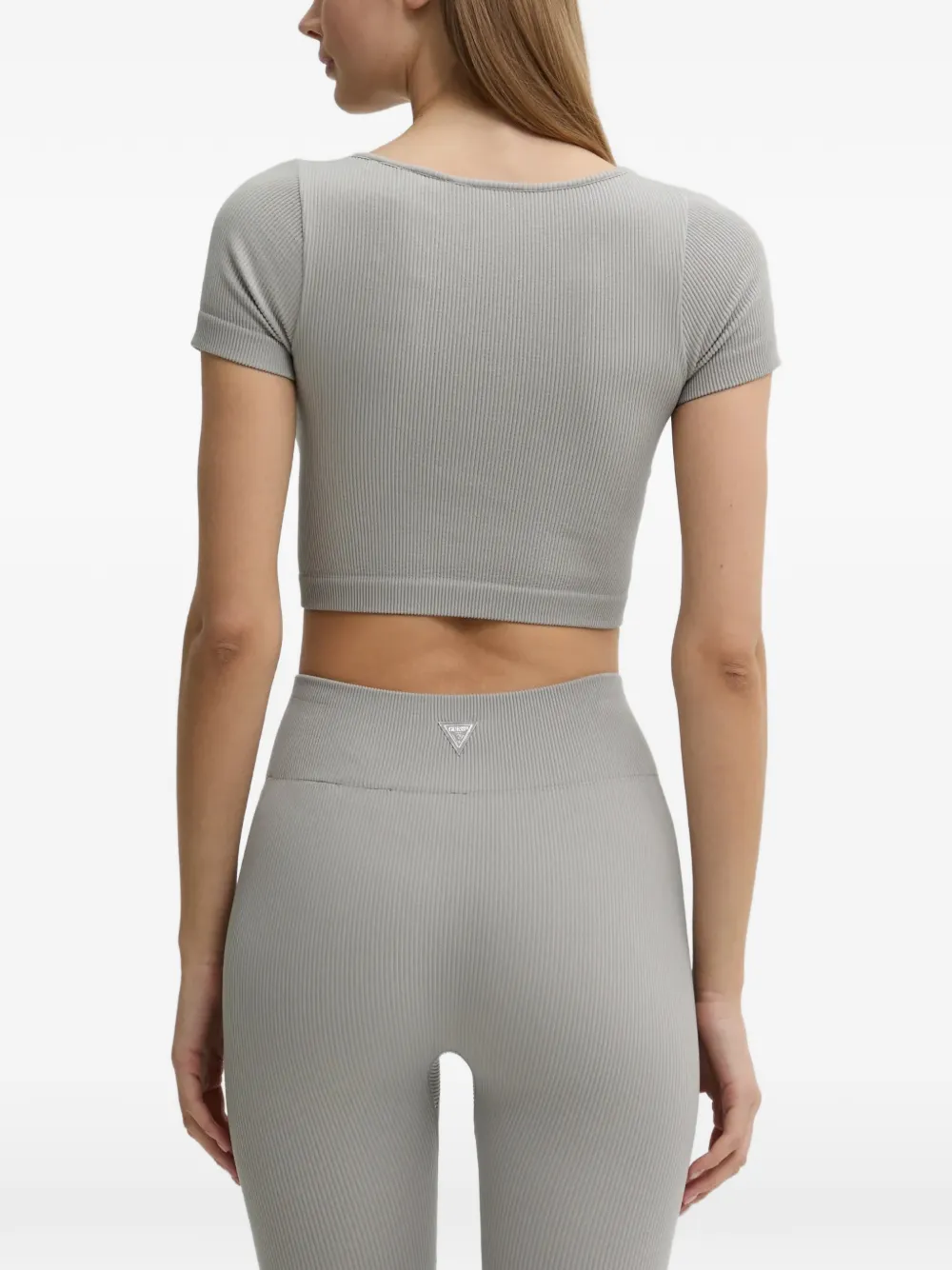 GUESS USA Martina geribbelde cropped top Grijs